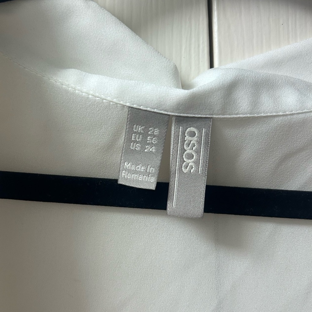 ASOS Curve White Oversized Long Sleeve Button Down Shirt - Picture 3 of 4